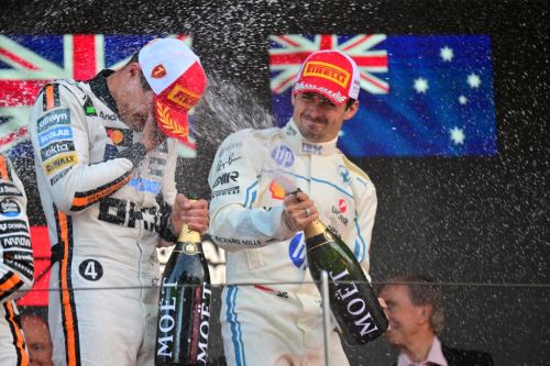 El británico Lando Norris celebra su triunfo en el Gran Premio de Mónaco