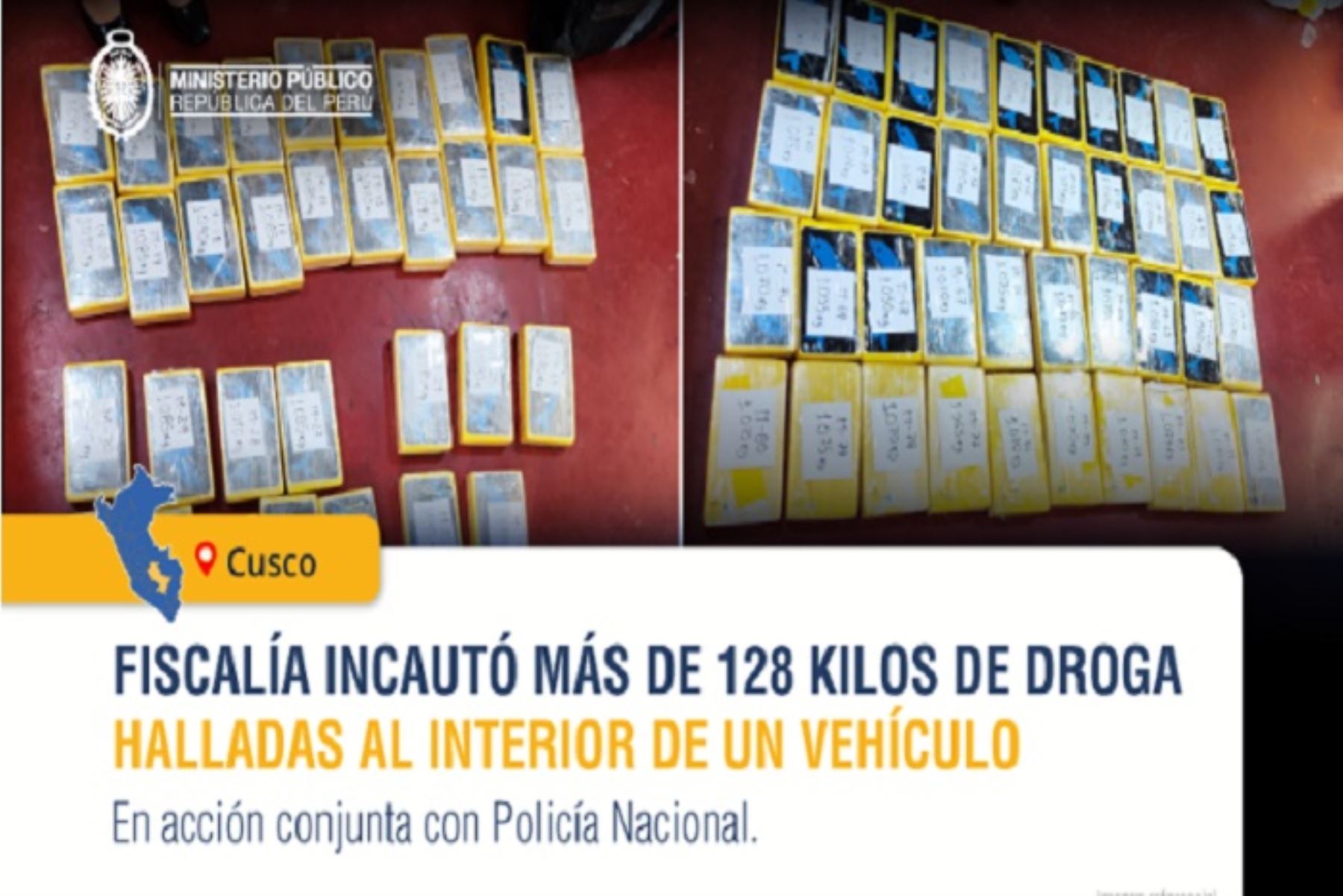 Acción forma parte de las estrategias conjuntas entre el Ministerio Público y la Policía Nacional del Perú para combatir de manera frontal el narcotráfico en la región Cusco.