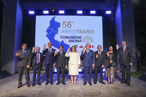 Presidenta Dina Boluarte participó en la ceremonia por el 56.º aniversario de la Comunidad Andina