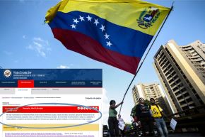 Estados Unidos recomienda a sus ciudadanos no viajar por ningún motivo a Venezuela. Foto: Composición digital con fotos de AFP y captura de pantalla