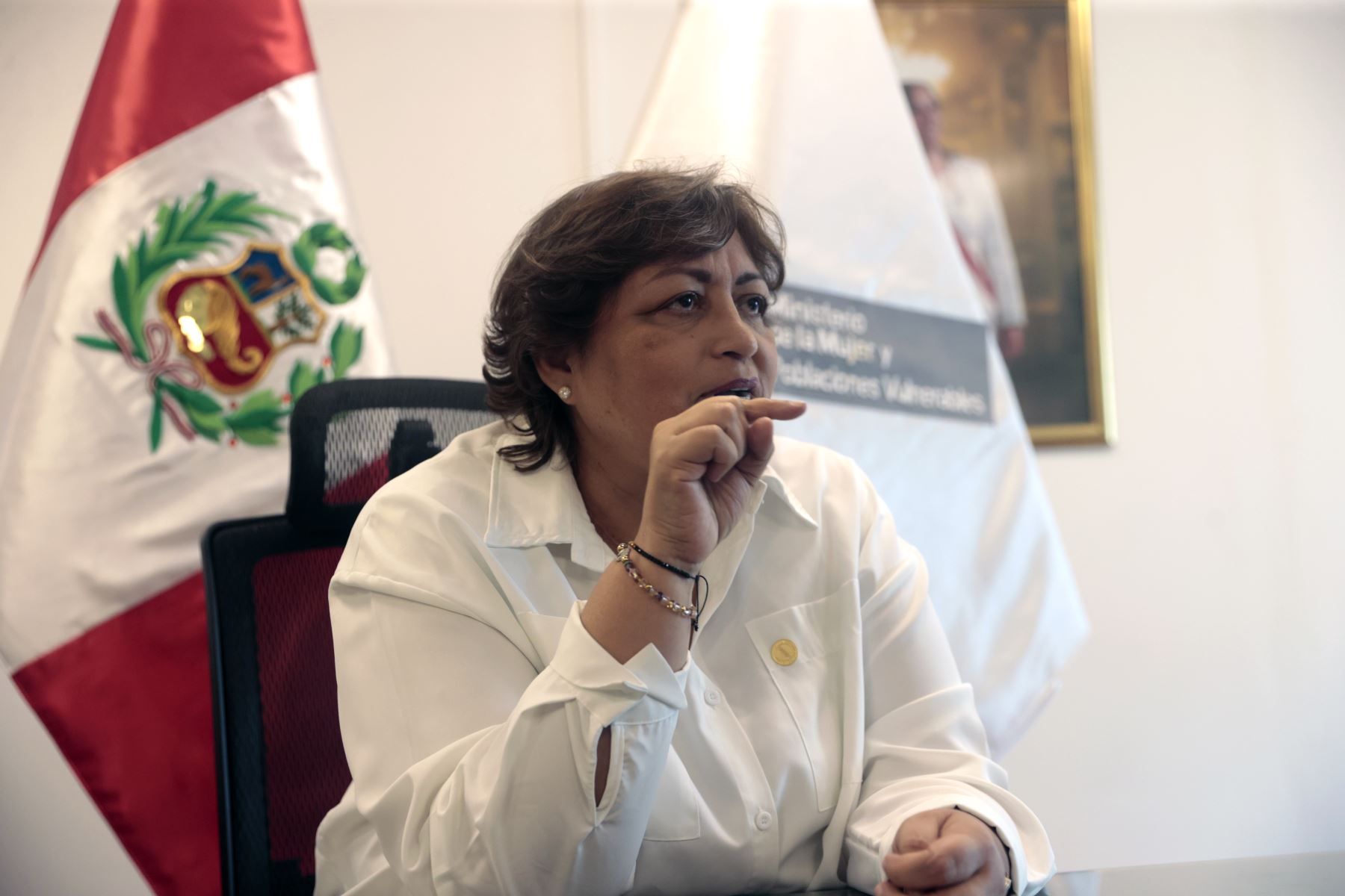 Ministra de la Mujer y Poblaciones Vulnerables, Fanny Montellanos, detalló acciones de su sector. ANDINA/Vidal Tarqui