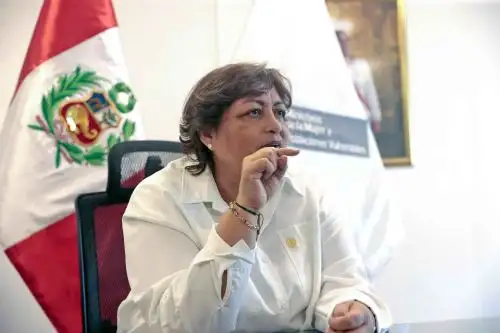 Ministra de la Mujer y Poblaciones Vulnerables, Fanny Montellanos, detalló acciones de su sector. ANDINA/Vidal Tarqui