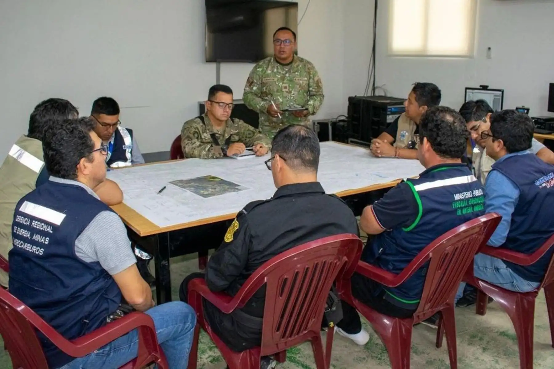 Comando Unificado y entidades del Estado sostuvieron reunión para acciones en Pataz. Foto: ANDINA/difusión.