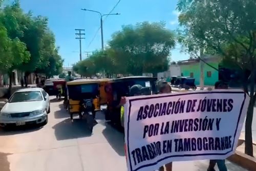 Movilización fue integrada exclusivamente por mototaxistas, quienes buscan visibilizar la precaria situación laboral en Tambogrande.