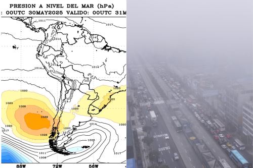 Llegada del Anticiclón del Pacífico Sur afectará al Perú con vientos, neblina y lloviznas en la franja costera