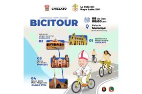 La Municipalidad Provincial de Trujillo ha organizado el bicitour Los Caminos del Papa León XIV. Foto: ANDINA/Difusión