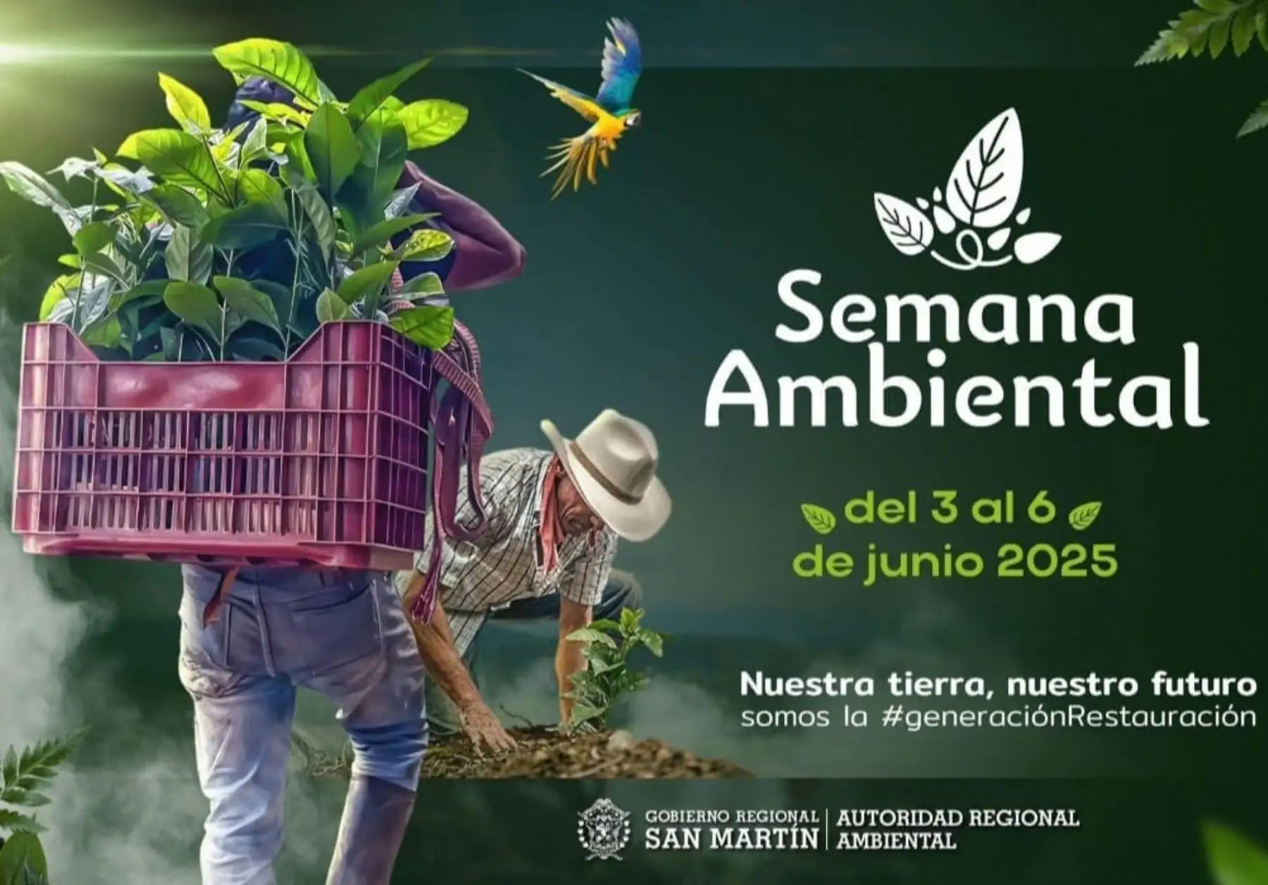 San Martín anunció las actividades por la Semana Ambiental 2025 que tiene como objetivo lograr una mayor participación ciudadana en el cuidado del medioambiente. El certamen se realiza en el marco del Día Mundial del Medioambiente que se celebra este 5 de junio. ANDINA/Difusión