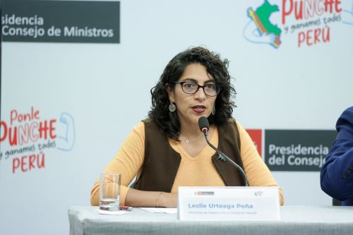 La ministra de Desarrollo e Inclusión Social, Leslie Urteaga, expuso avances en su sector. Foto: PCM