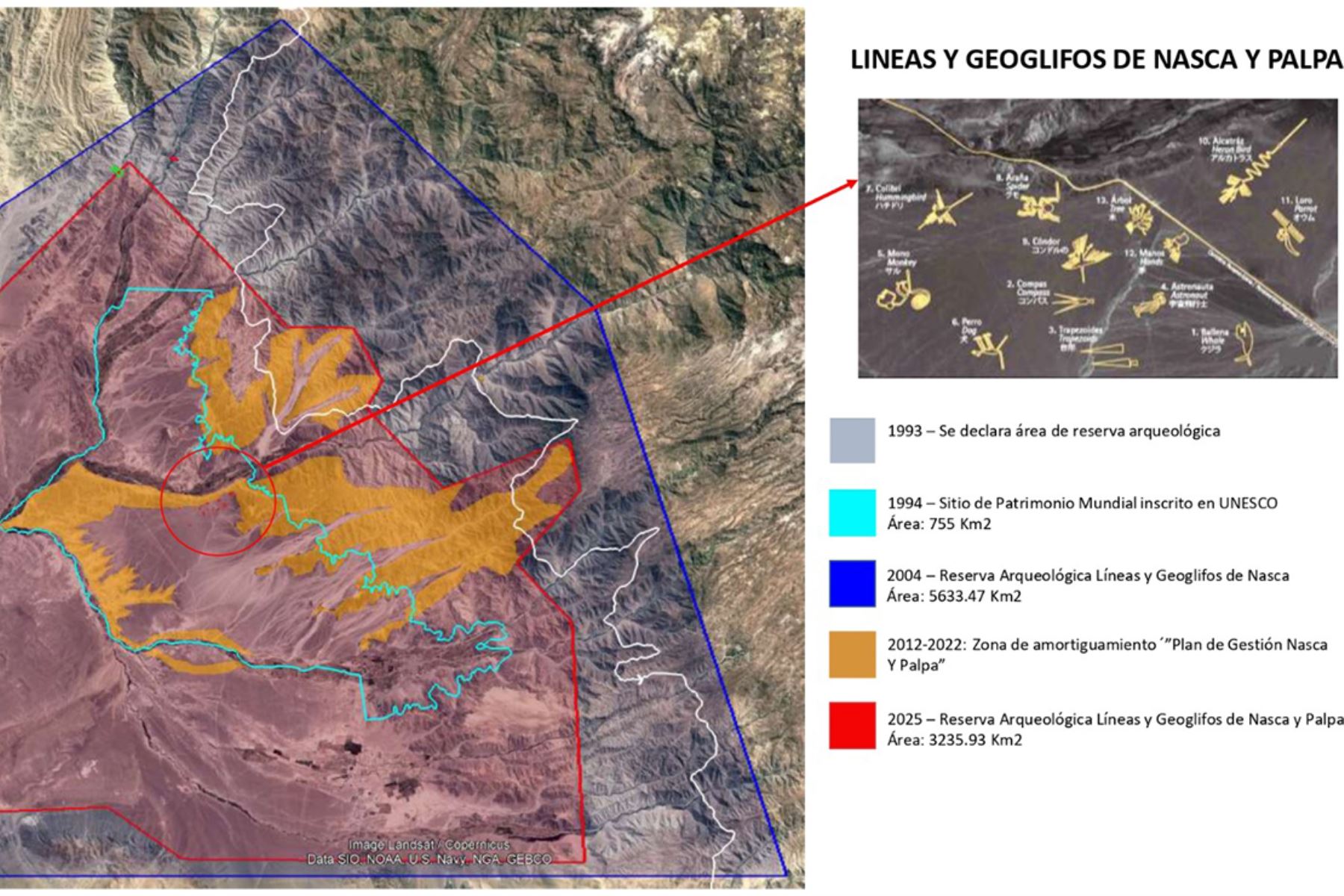 El Ministerio de Cultura informa sobre los avances en la protección de la reserva arqueológica de las Líneas y Geoglifos de Nasca. Foto: ANDINA/Mincul