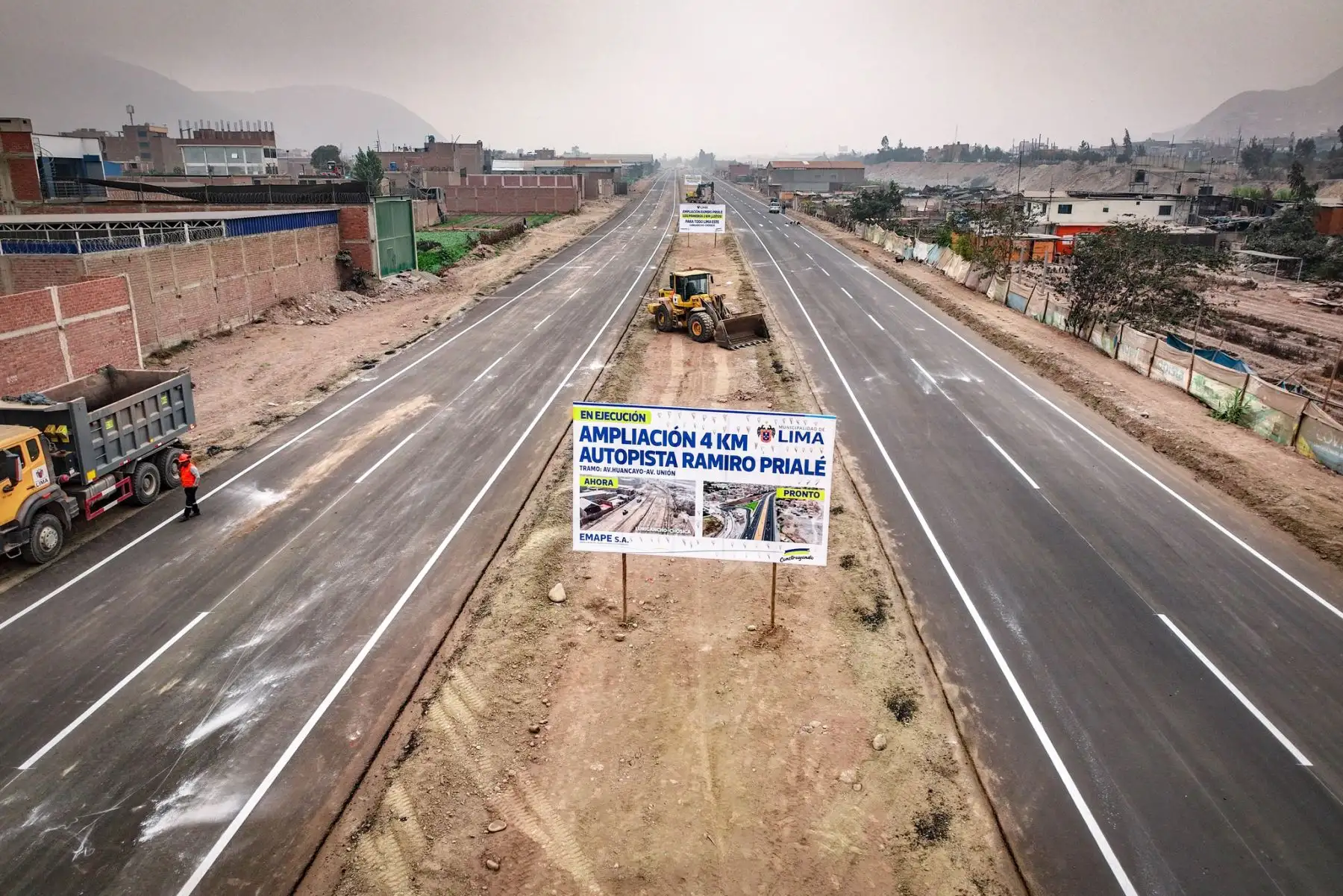 Esta vía interconecta los distritos de Lurigancho-Chosica, Ate, Chaclacayo y el centro poblado de Huachipa, con el centro de la ciudad y por ella circula gran cantidad de vehículos de carga pesada. Foto: MML