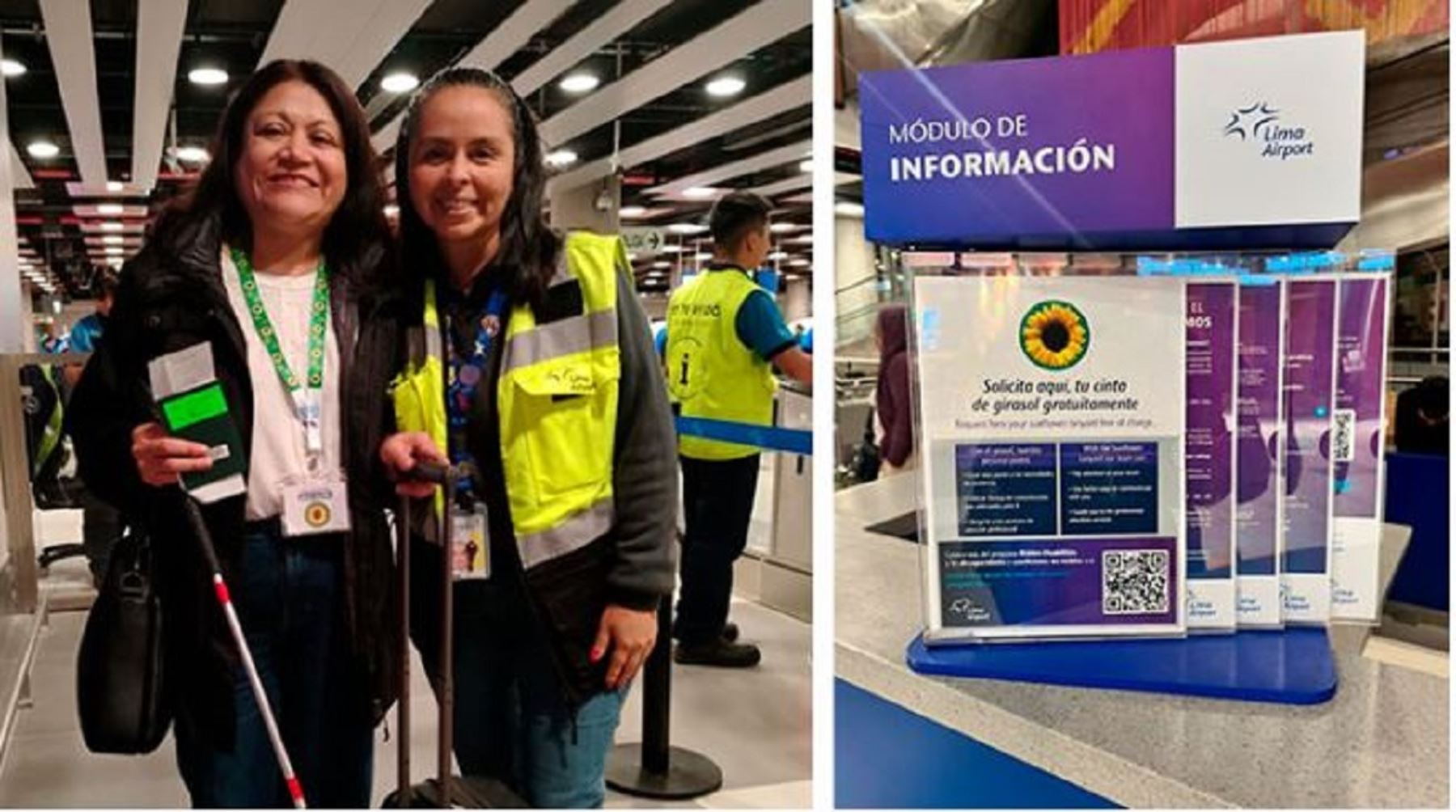 En su reciente viaje a Nueva York, la presidenta del Conadis y persona con baja visión, hizo uso del distintivo de girasoles y recibió asistencia especializada a cargo del personal aeroportuario.