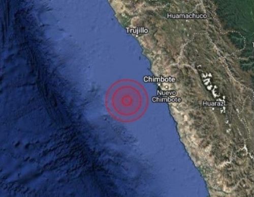 El epicentro del temblor de magnitud 3.8 se localizó en el océano Pacífico, cerca de la ciudad de Chimbote, en Áncash.