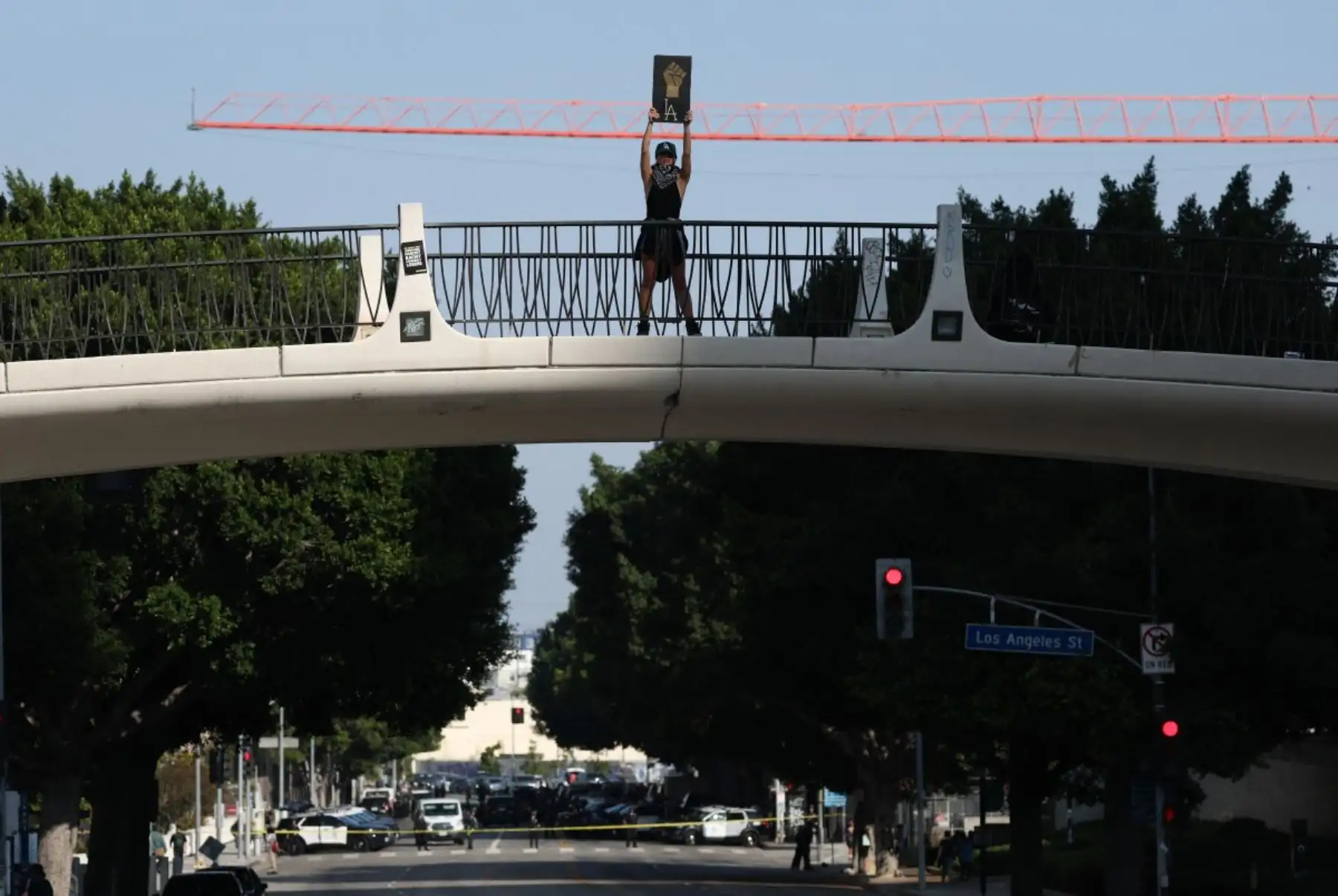 Vista de la ciudad de Los Ángeles, escenario de recientes protestas contra las redadas antimigrantes. Foto: AFP