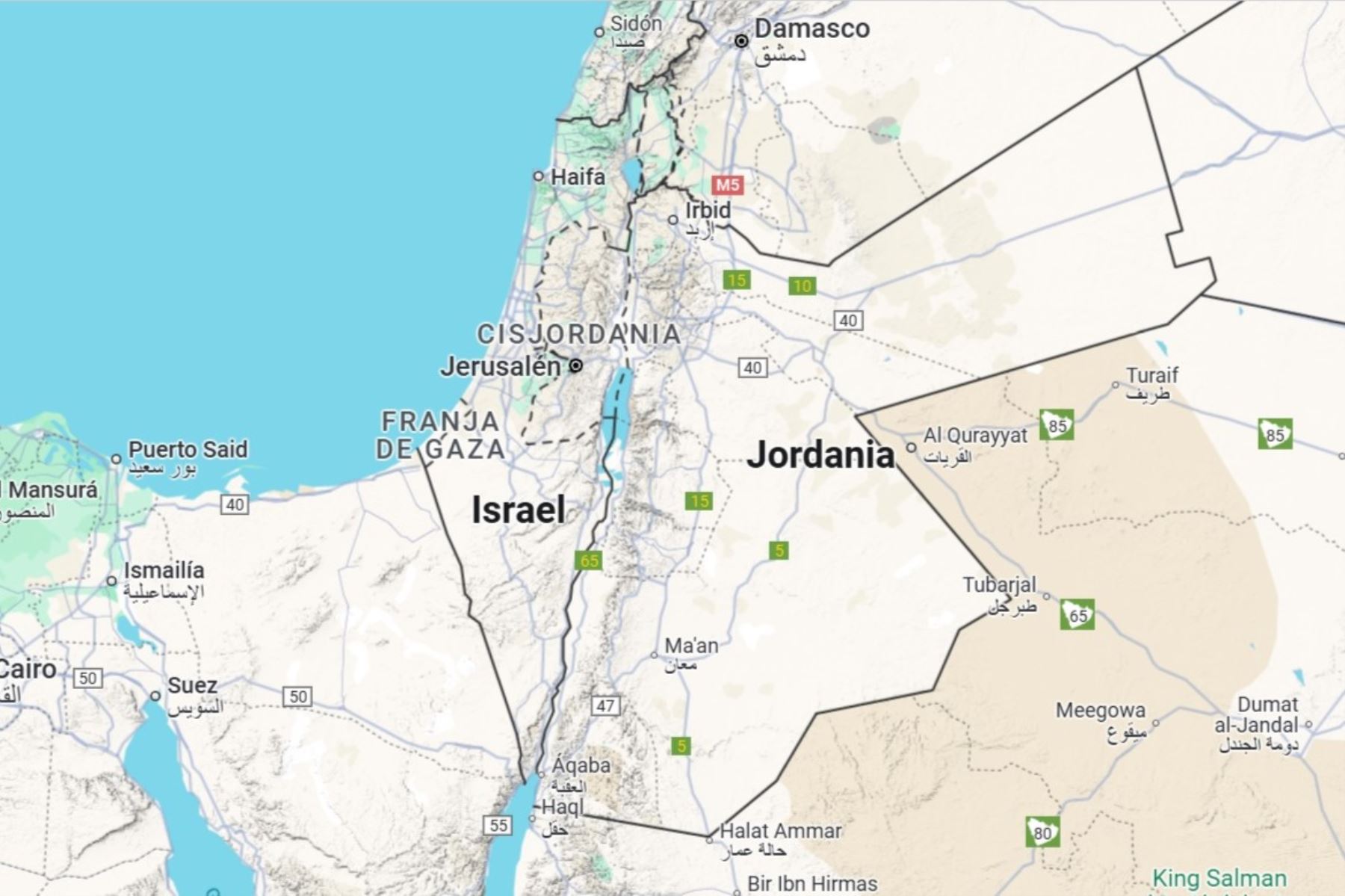 Autoridades declaran estado de emergencia especial en todo el terrotorio de Israel. Imagen: Google Maps.