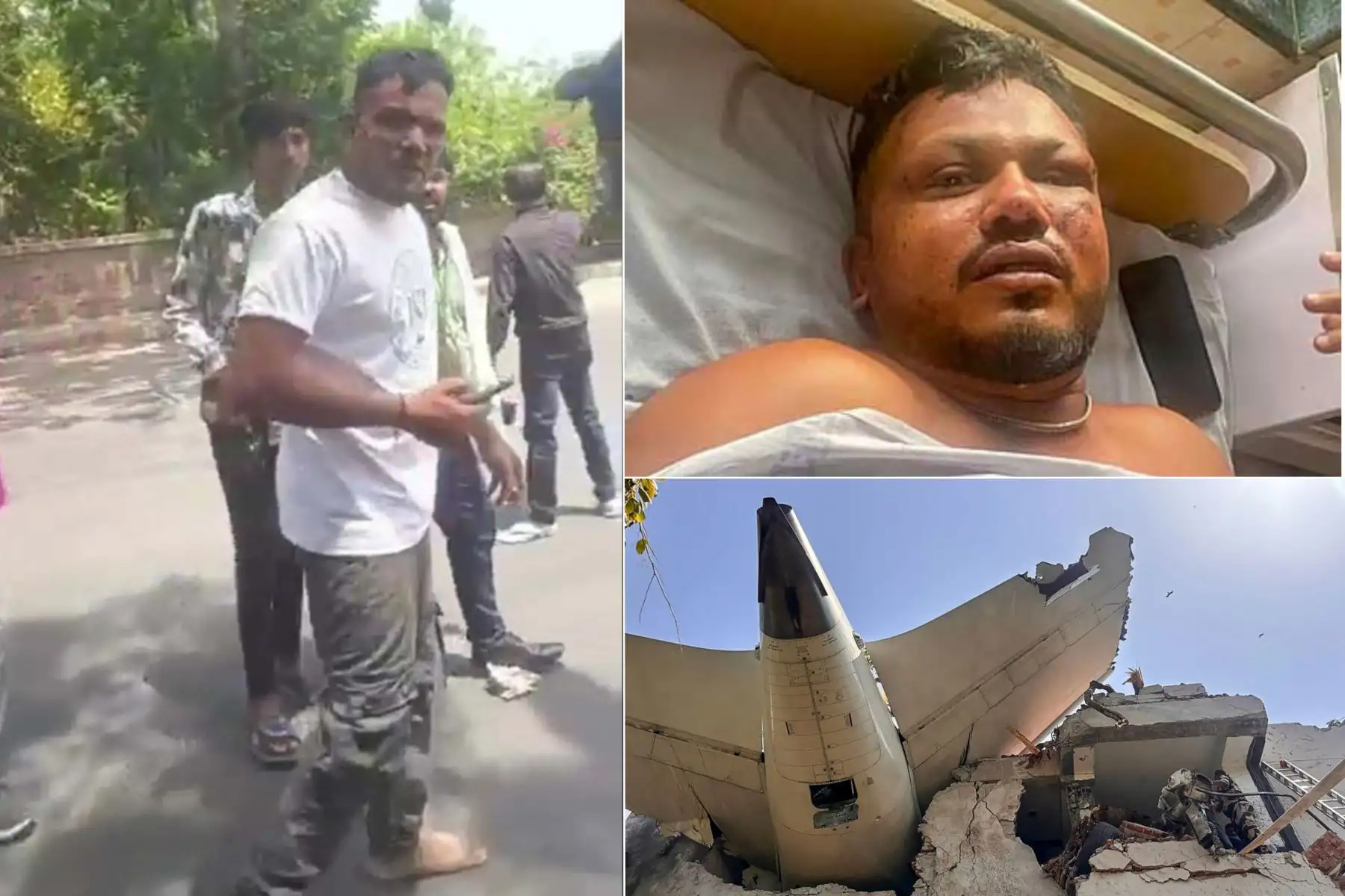 Vishwash Kumar Ramesh, británico de 38 años, es el único superviviente del trágico accidente del vuelo AI-171 de Air India en Ahmedabad, que dejó al menos 268 muertos. Ocupaba el asiento 11A, cerca de una salida de emergencia. Logró escapar tras la explosión del Boeing 787, que se estrelló en una zona residencial poco después del despegue. Ramesh permanece hospitalizado mientras las autoridades investigan las causas y realizan pruebas de identificación. Foto: ANDINA/Composición digital con fotos de AFP