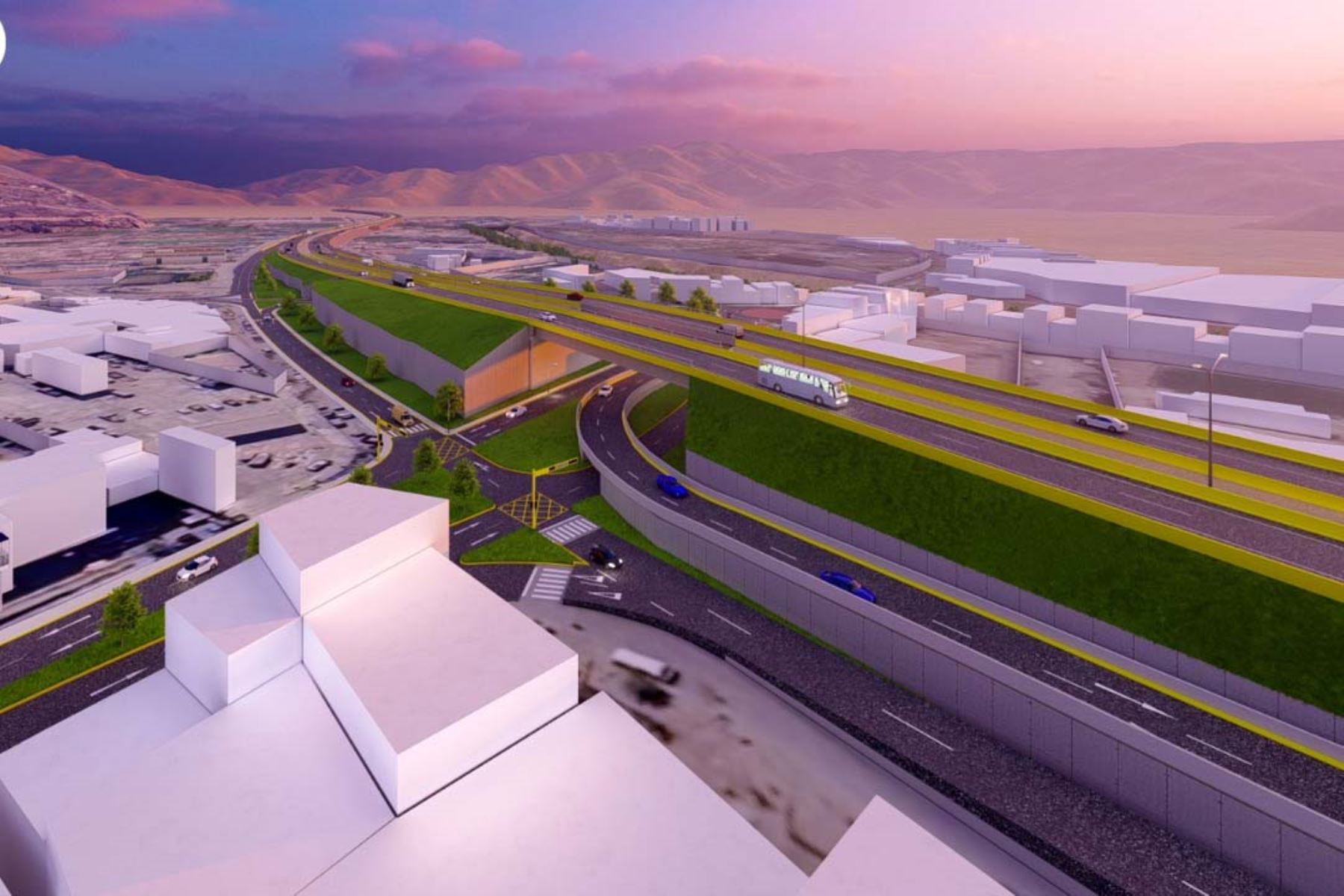 Imagen de cómo quedará el bypass Ramiro Prialé-Las Torres cuando esté concluido. Foto: ANDINA/Difusión
