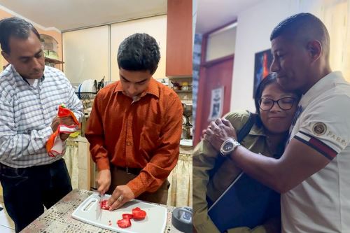 Miguel y Alexander, son dos padres que lograron educar a sus hijos en la igualdad de oportunidades entre el hombre y la mujer. Foto: ANDINA/Lenin Lobatón