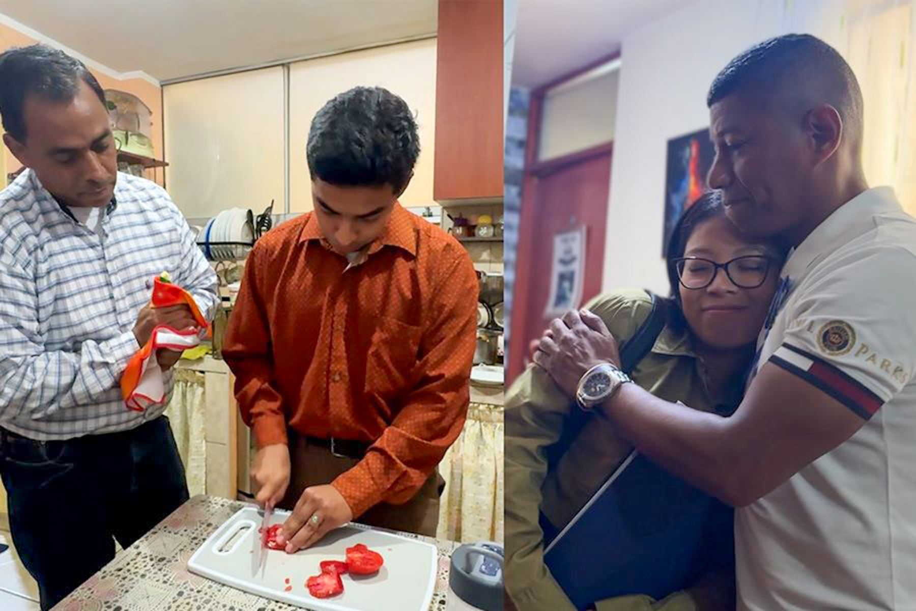 Miguel y Alexander, son dos padres que lograron educar a sus hijos en la igualdad de oportunidades entre el hombre y la mujer. Foto: ANDINA/Lenin Lobatón