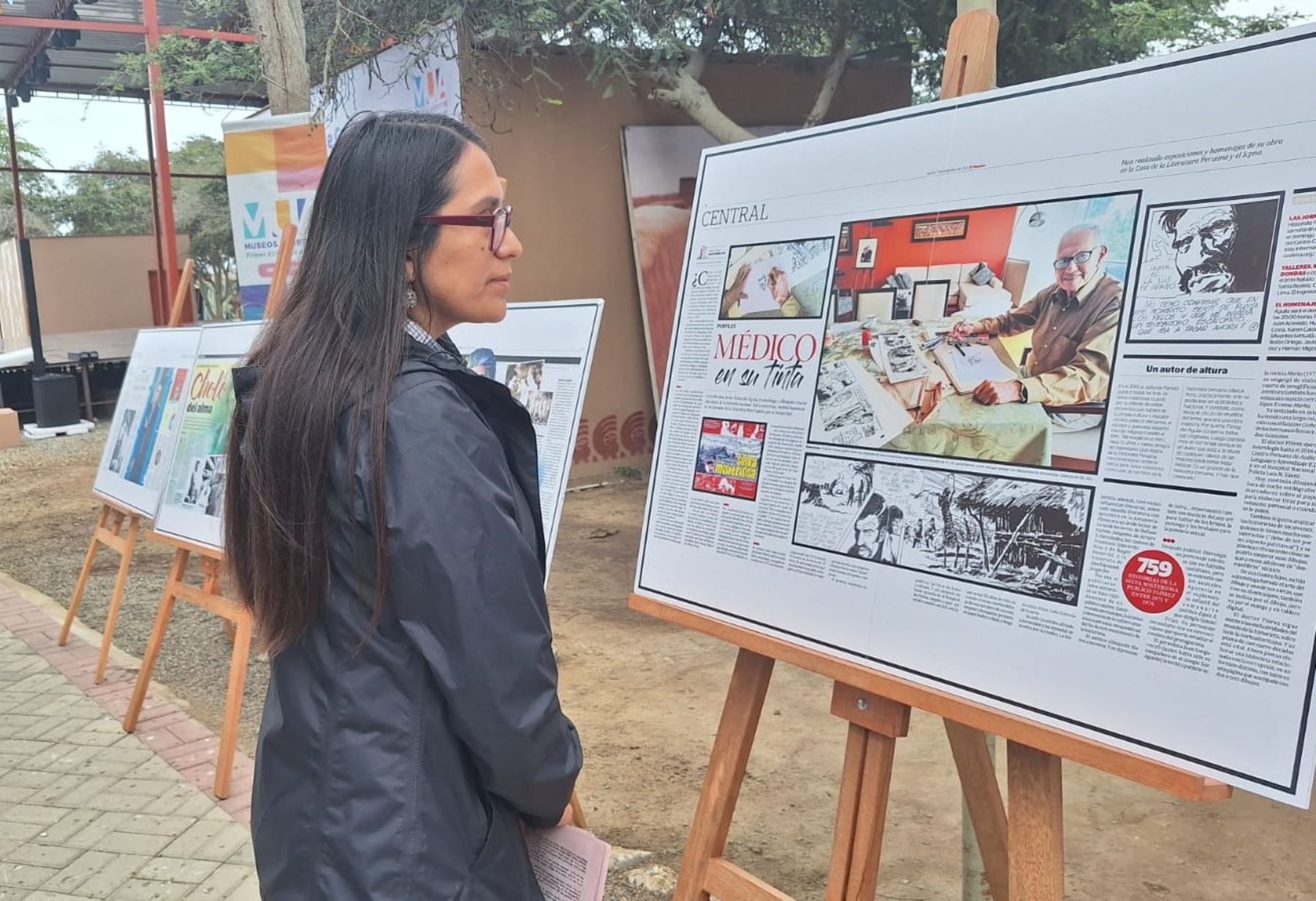 La exposición itinerante "El Peruano: 200 años preservando la memoria y narrando nuestra historia", que presenta contenidos históricos relacionadas a Trujillo y la región La Libertad llegó al Museo de Sitio de Chan Chan. Foto: Luis Puell