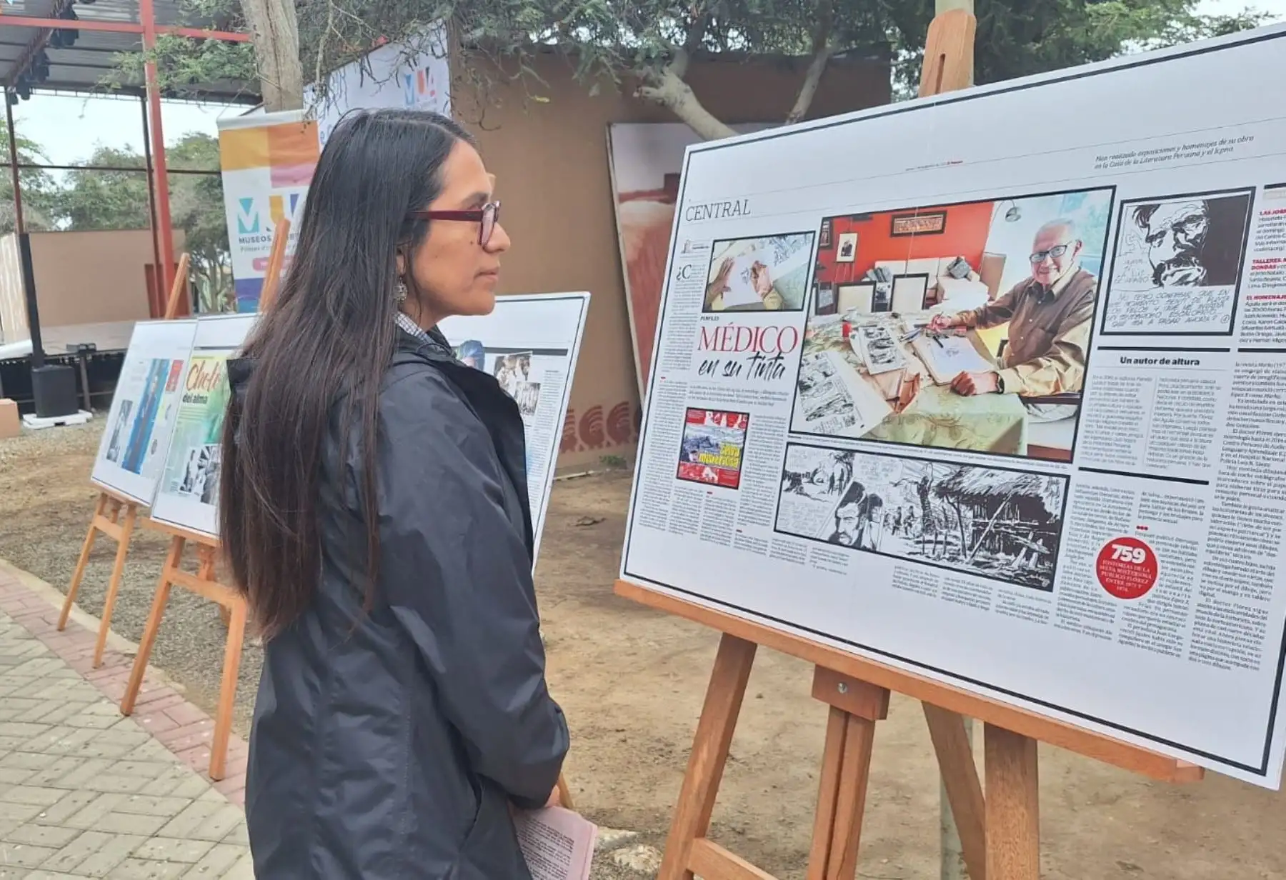 La exposición itinerante "El Peruano: 200 años preservando la memoria y narrando nuestra historia", que presenta contenidos históricos relacionadas a Trujillo y la región La Libertad llegó al Museo de Sitio de Chan Chan. Foto: Luis Puell