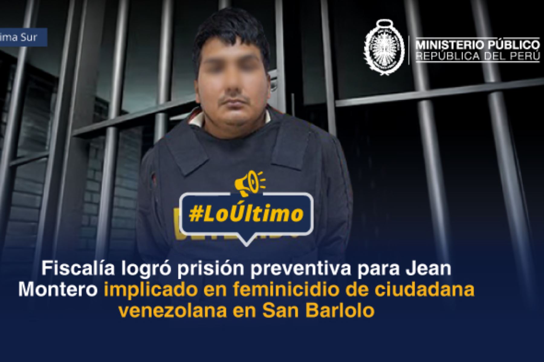 La Policía Nacional del Perú capturó a Jean Montero Huaylinos, uno de los dos hombres implicados en la violación y asesinato de la ciudadana venezolana ANDINA/Difusión