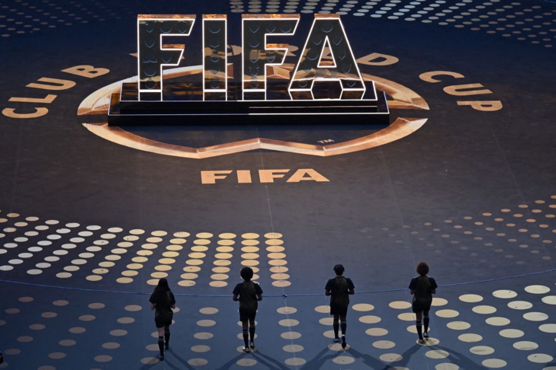 Ceremonia de apertura del Mundial de Clubes 2025 antes del partido de fútbol del Grupo A entre el Al-Ahly de Egipto y el Inter Miami de EE. UU. en el estadio Hard Rock en Miami el 14 de junio de 2025. Foto: AFP