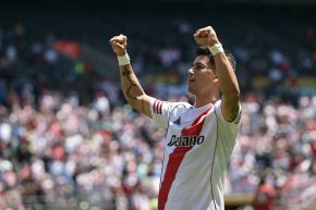  El mediocampista Maximiliano Meza celebra el tercer gol de River Plate en el partido con Urawa por el Mundial de Clubes. Foto: AFP.