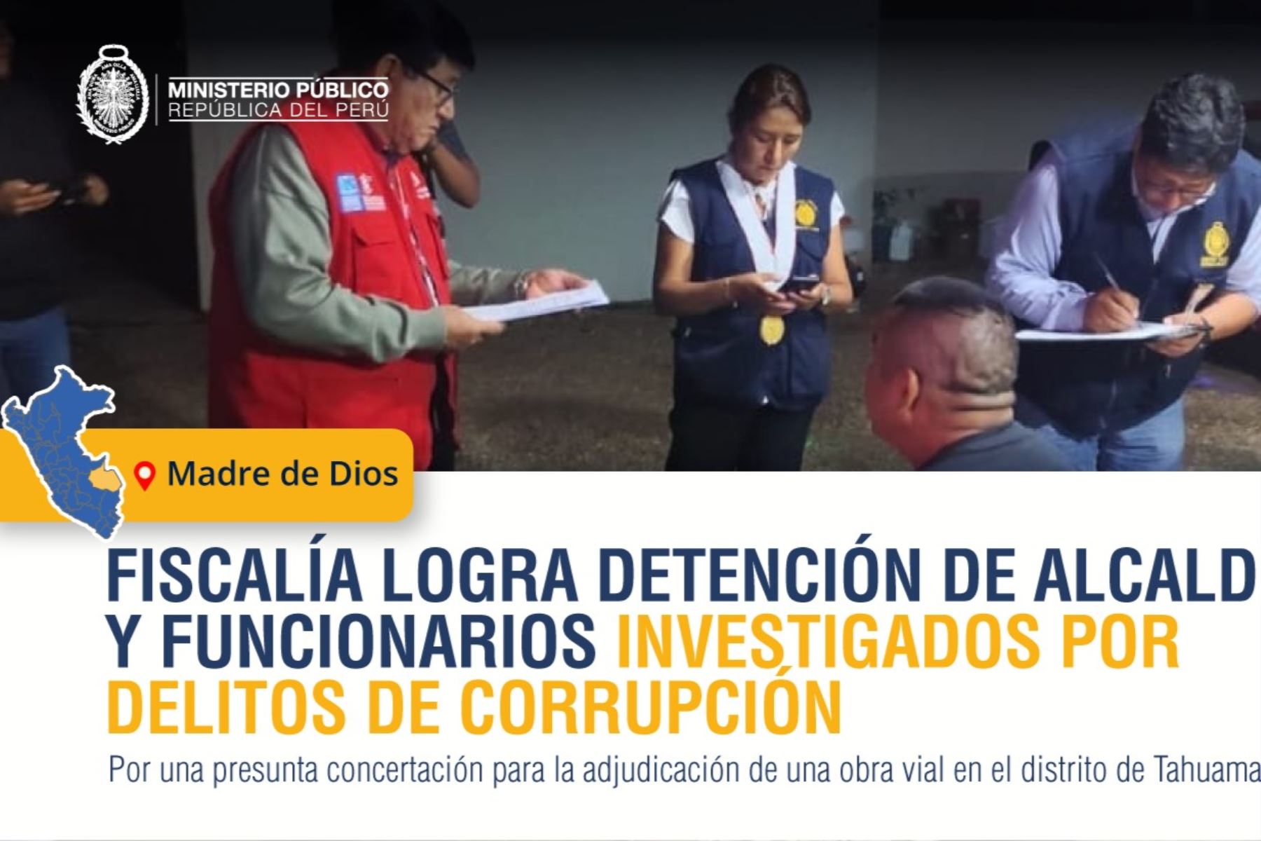 Además de la detención preliminar judicial del alcalde distrital de Tahuamanu, Rony Segovia Arrascue, se allanó su vivienda. Foto: MP