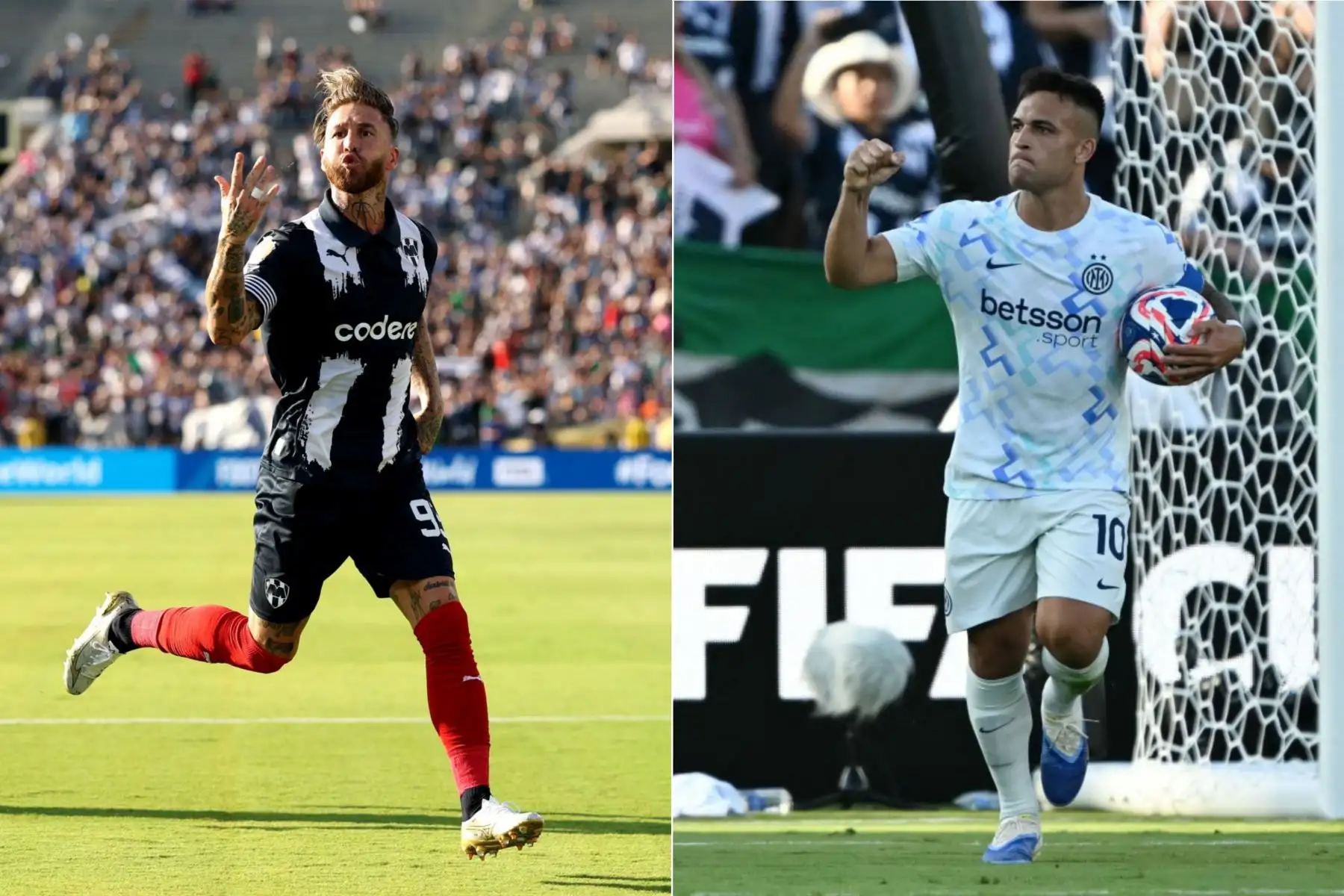 Monterrey y el Inter de Milán igualaron 1-1 en su debut en el Mundial de Clubes, en un intenso duelo disputado en el Rose Bowl de Pasadena. Sergio Ramos adelantó a los mexicanos a los 25 minutos con un certero cabezazo, pero Lautaro Martínez empató a los 42 para los italianos. El equipo dirigido por Domènec Torrent mostró personalidad y le compitió de igual a igual con el subcampeón de la Champions. Fotos: Composición con fotos de AFP