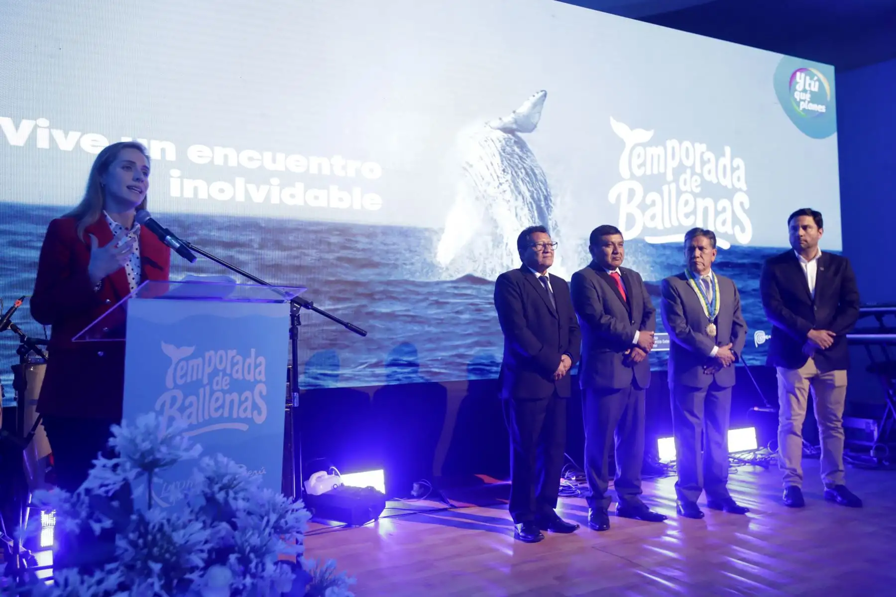 PROMPERÚ anuncia oficialmente la campaña de promoción de Avistamiento de Ballenas 2025 en las regiones de Piura y Tumbes.  Participan en la reunión, María Del Sol Velásquez García
Directora de Promoción de Turismo de PROMPERÚ;
Manuel Helmer Garrido Castro, Alcalde del Distrito de los Órganos; Javier Pazo Eche, alcalde de Canoas de Punta Sal-
Jaime Yacila Boulangger. Alcalde de Contralmirante Villar Zorritos y Leonardo Rosas, Dircetur Piura 
Foto: ANDINA/ Eddy Ramos