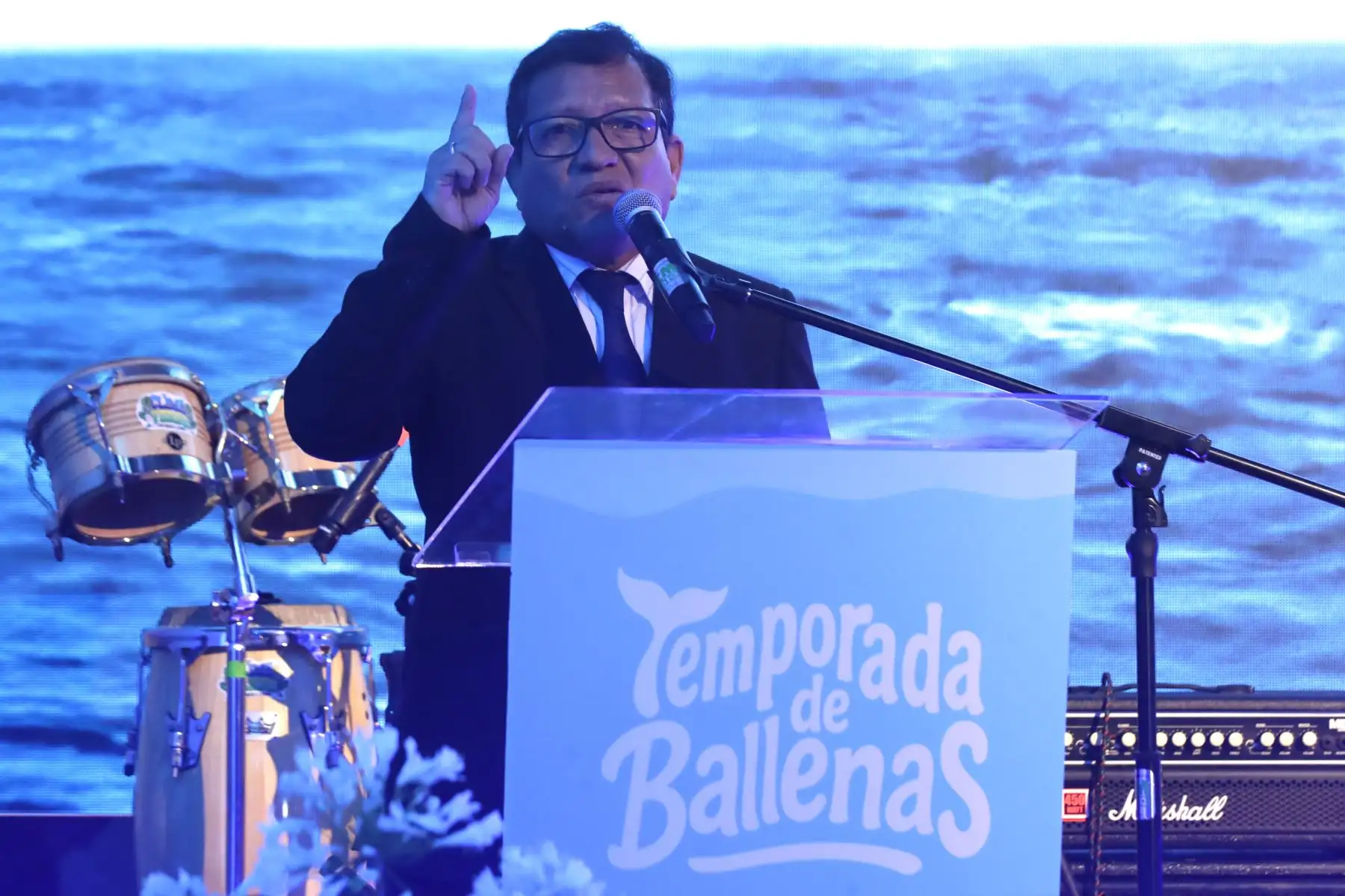 PROMPERÚ anuncia oficialmente la campaña de promoción de Avistamiento de Ballenas 2025 en las regiones de Piura y Tumbes. Esta iniciativa tiene como objetivo promover el turismo responsable y sostenible. En la imagen, Jaime Yacila Boulangger, Alcalde de Contralmirante Villar Zorritos.
Foto: ANDINA/ Eddy Ramos