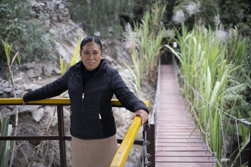 Mujer originaria de Ayacucho ha construido un singular bosque urbano en San Juan de Lurigancho. Foto: AFP