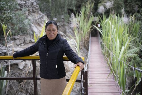 La octogenaria Esther Rodríguez, movida por la nostalgia, quiso recrear el verde de su tierra, Ayacucho, en el distrito limeño que la acogió: San Juan de Lurigancho. Foto: AFP