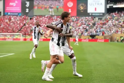 Kenan Yildiz celebra uno de sus goles con la Juventus