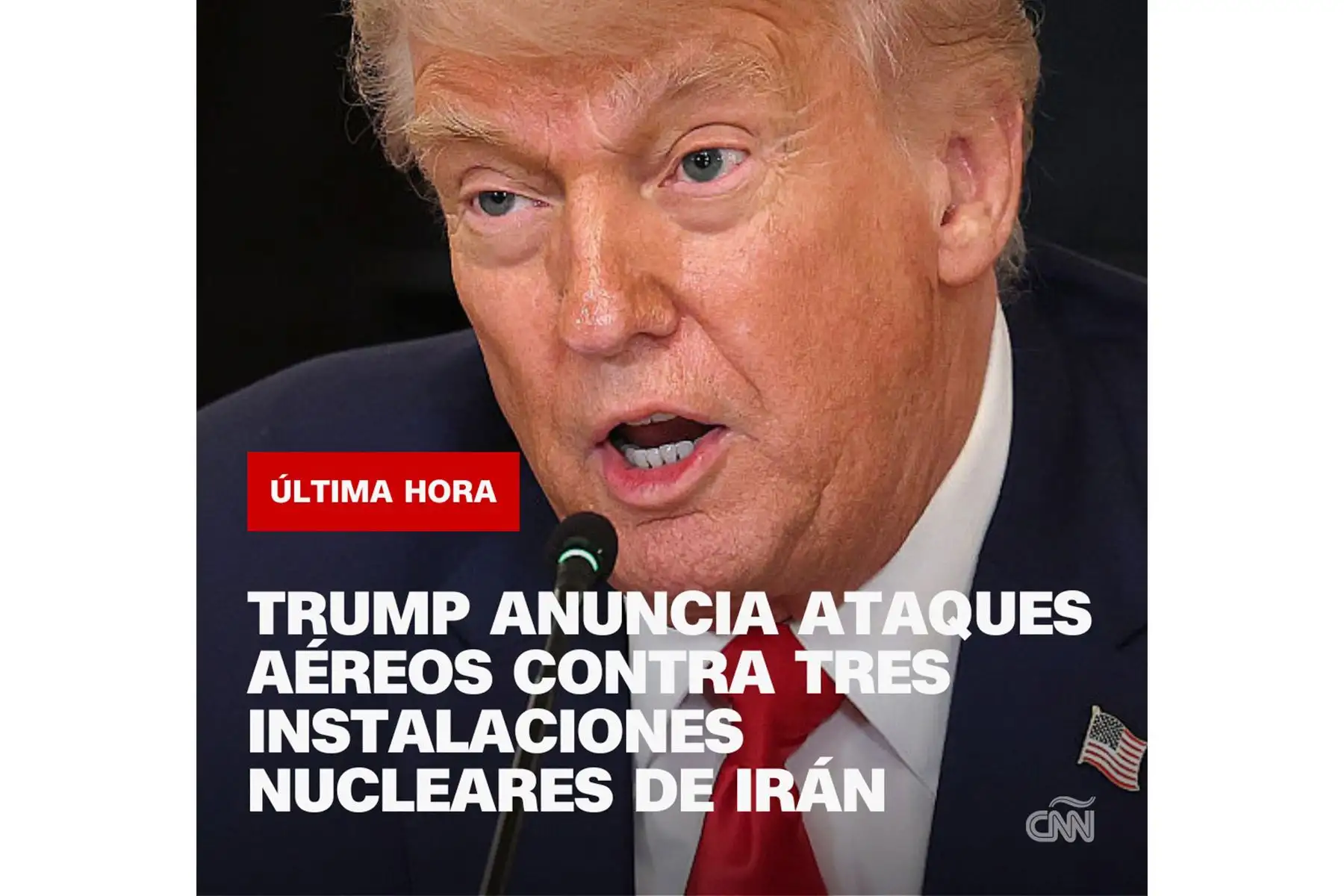 Así informó la CNN sobre el reciente ataque aéreo con misiles de los EE.UU. hacia Irán, por órdenes del presidente norteamericano Donald Trump. Foto: INTERNET/Medios