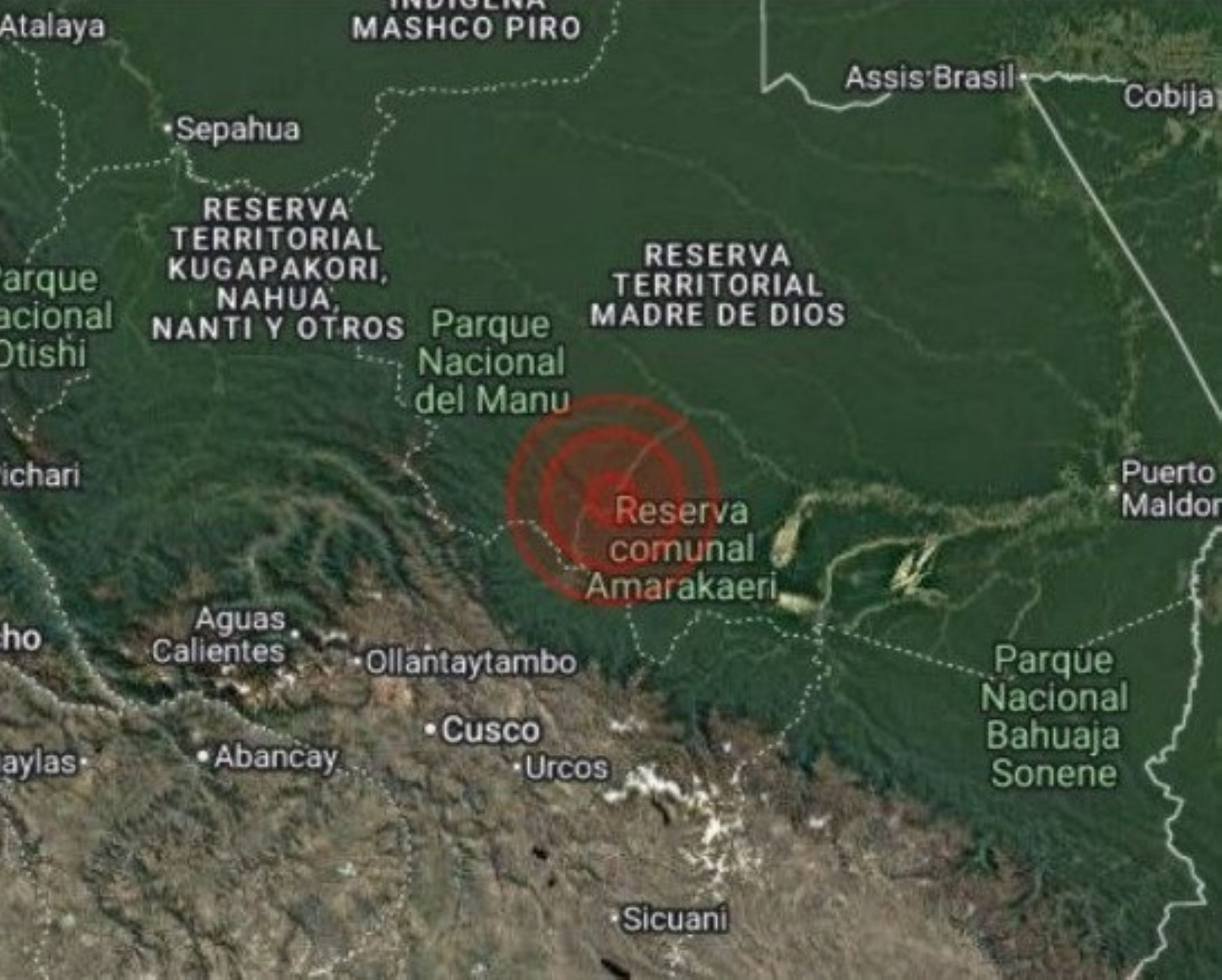 Temblor se registró en el distrito de Manu, en Madre de Dios.