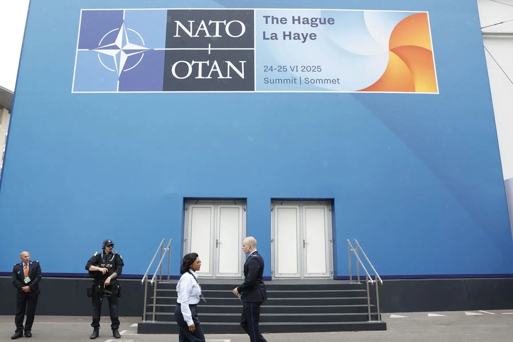 Medidas de seguridad de cara a la celebración de la Cumbre de la OTAN, este martes en La Haya. Foto: EFE