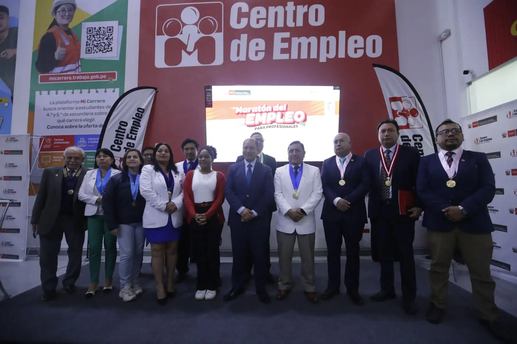 Ministro de Trabajo y Promoción del Empleo, Daniel Maurate participa en la  Maratón del Empleo para Profesionales con más de 2000 ofertas laborales.
Foto: ANDINA/ Eddy Ramos