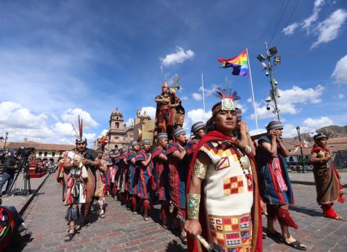 Una impresionantes escenificación del Inti Raymi en la Plaza Mayor de Cusco apreciaron esta mañana los miles de cusqueños y turistas. ANDINA/Percy Hurtado Santillán
