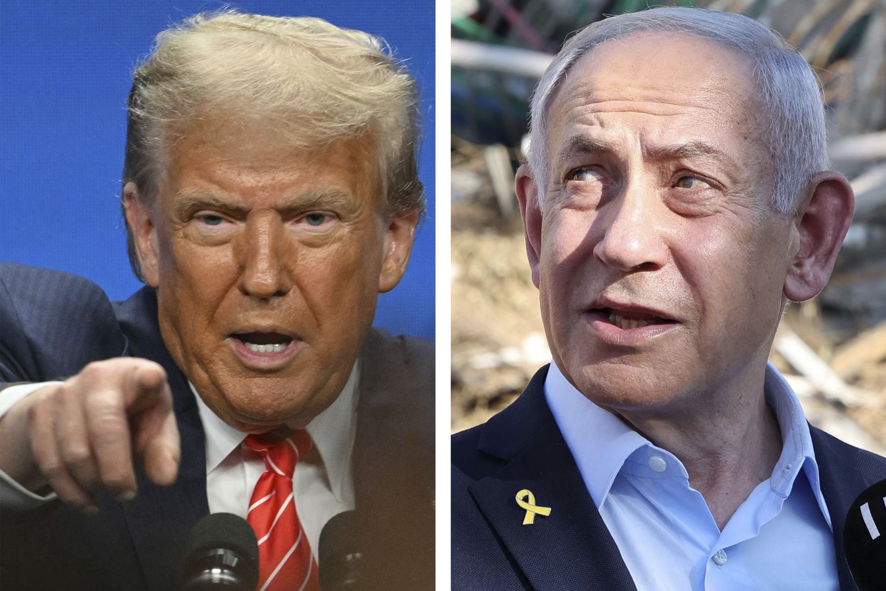 Presidente de Estados Unidos, Donald Trump, y primer ministro de Israel, Benjamin Netanyahu. Foto: ANDINA/Difusión