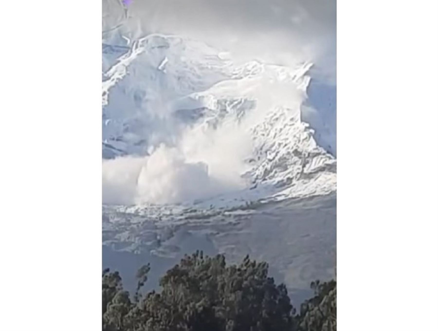 Una nueva avalancha se registró el miércoles 25 de junio en el nevado Huascarán y generó preocupación en la población de Huaraz y en las comunidades cercanas a la montaña. ANDINA/Difusión