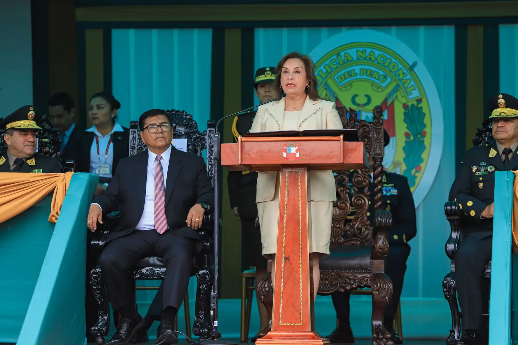 Ceremonia por el 34° Aniversario de Creación de la Dirección Antidrogas de la Policía Nacional del Perú. Foto: ANDINA/Prensa Presidencia