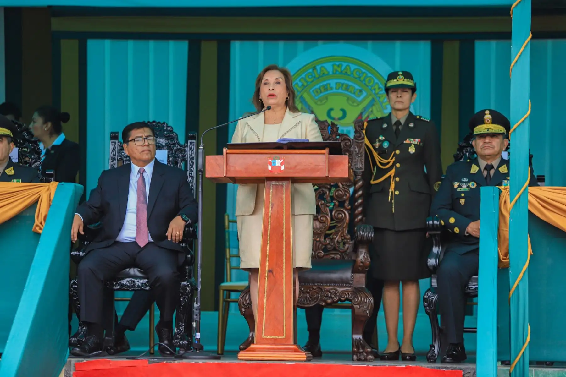 Ceremonia por el 34° Aniversario de Creación de la Dirección Antidrogas de la Policía Nacional del Perú. Foto: ANDINA/Prensa Presidencia