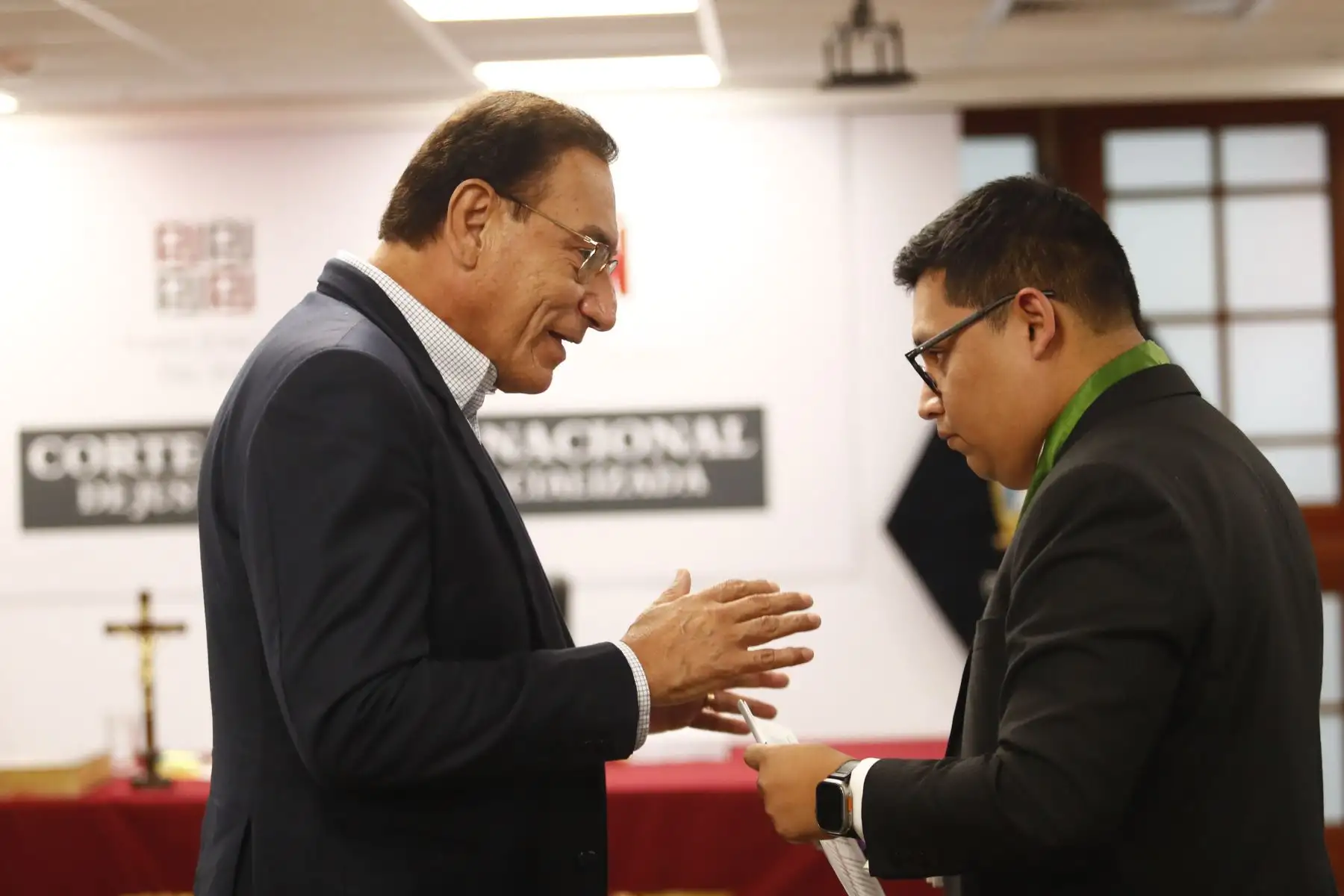 Desde la Corte Superior Nacional de Justicia Penal Especializada ubicada en el Cercado de Lima, se realiza la audiencia de pedido de prisión preventiva de 6 meses contra el expresidente de la República, Martín Vizcarra, por por los casos de corrupción cuando fue gobernador regional de Moquegua en el 2011-2014. Foto: ANDINA/Daniel Bracamonte