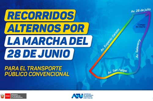 Jesús María: transporte público variará su recorrido por marcha de este 28 de junio. Foto: ANDINA/Difusión.