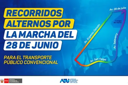 Jesús María: transporte público variará su recorrido por marcha de este 28 de junio. Foto: ANDINA/Difusión.