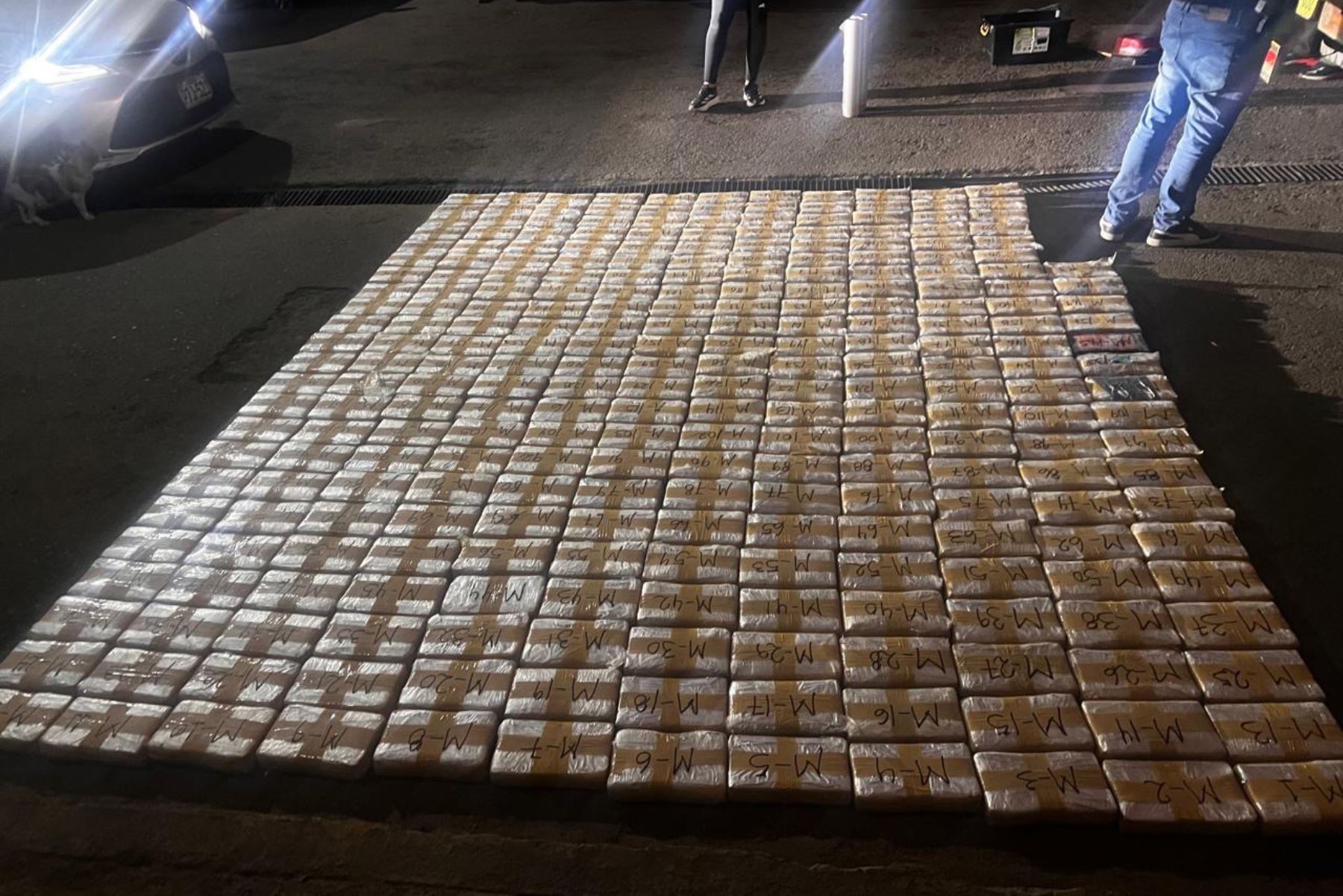 La Fiscalía del Perú incautó más de 317 kilos de clorhidrato de cocaína de alta pureza, en el marco de una investigación contra una red criminal vinculada al cártel de Sinaloa. La droga, distribuida en 270 paquetes tipo ladrillo, habría tenido destino final Europa. ANDINA/Difusión
