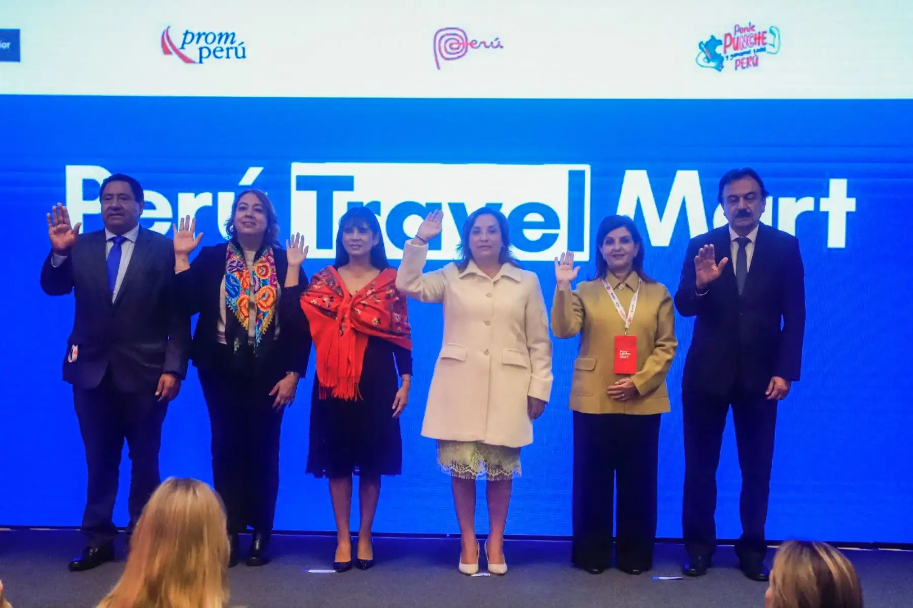 La presidenta de la república Dina Boluarte inaugura el Perú Travel Mart 2025, la principal rueda de negocios turísticos del país. Foto: ANDINA/ Prensa Presidencia