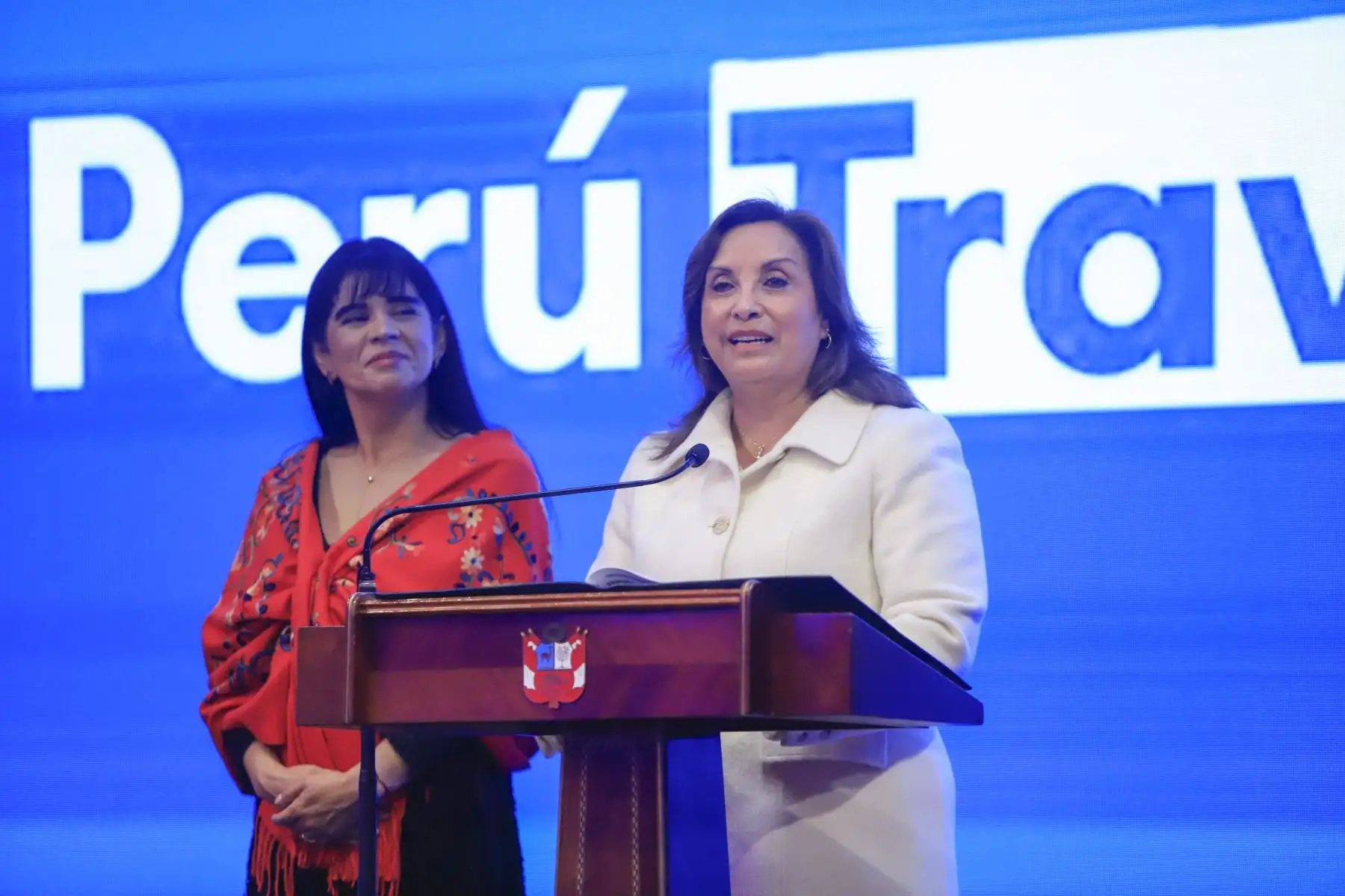 La presidenta de la república Dina Boluarte inaugura el Perú Travel Mart 2025, la principal rueda de negocios turísticos del país. Foto: ANDINA/ Prensa Presidencia
