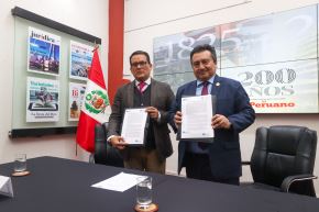 Los titulares de ATU y del diario El Peruano suscribieron un convenio para renombrar la estación Quilca, que ahora se llamará Quilca-El Peruano. Foto: ANDINA/Juan Carlos Guzmán